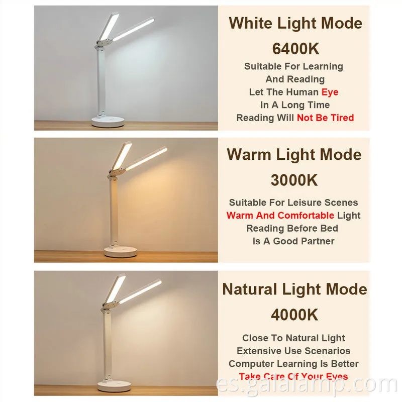 Lámpara de escritorio plegable plegable de control táctil inteligente para la oficina en casa